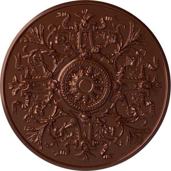 Ekena Millwork Versailles Ceiling Medallion (Fits Canopies up to 3 1/4"), Hnd-Painted Copper Penny, 33"OD x 1 3/4"P CM33VECPS - main